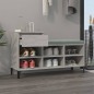 vidaXL Mueble zapatero madera contrachapada gris hormigón 102x36x60 cm vidaXL Mueble zapatero madera contrachapada gris hormigón 102x36x60 cm