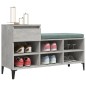 vidaXL Mueble zapatero madera contrachapada gris hormigón 102x36x60 cm vidaXL Mueble zapatero madera contrachapada gris hormigón 102x36x60 cm