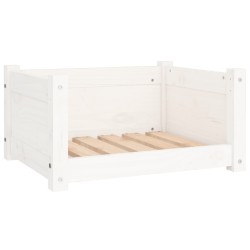 vidaXL Cama para perros madera maciza de pino blanco 55,5x45,5x28 cm