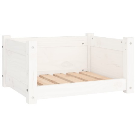 vidaXL Cama para perros madera maciza de pino blanco 55,5x45,5x28 cm