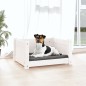 vidaXL Cama para perros madera maciza de pino blanco 55,5x45,5x28 cm vidaXL Cama para perros madera maciza de pino blanco 55,5x45,5x28 cm