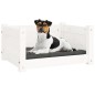 vidaXL Cama para perros madera maciza de pino blanco 55,5x45,5x28 cm vidaXL Cama para perros madera maciza de pino blanco 55,5x45,5x28 cm