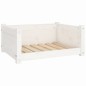 vidaXL Cama para perros madera maciza de pino blanco 65,5x50,5x28 cm