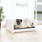 vidaXL Cama para perros madera maciza de pino blanco 65,5x50,5x28 cm