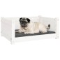 vidaXL Cama para perros madera maciza de pino blanco 65,5x50,5x28 cm