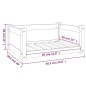 vidaXL Cama para perros madera maciza de pino blanco 65,5x50,5x28 cm