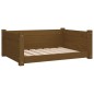 vidaXL Cama para perros madera maciza pino marrón miel 75,5x55,5x28 cm vidaXL Cama para perros madera maciza pino marrón miel 75,5x55,5x28 cm