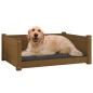 vidaXL Cama para perros madera maciza pino marrón miel 75,5x55,5x28 cm vidaXL Cama para perros madera maciza pino marrón miel 75,5x55,5x28 cm