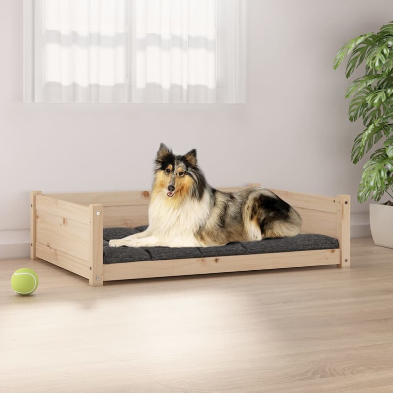 vidaXL Cama para perros madera maciza de pino 95,5x65,5x28 cm vidaXL Cama para perros madera maciza de pino 95,5x65,5x28 cm