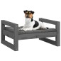 vidaXL Cama para perros madera maciza de pino gris 55,5x45,5x28 cm vidaXL Cama para perros madera maciza de pino gris 55,5x45,5x28 cm