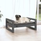 vidaXL Cama para perros madera maciza de pino gris 65,5x50,5x28 cm vidaXL Cama para perros madera maciza de pino gris 65,5x50,5x28 cm