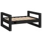 vidaXL Cama para perros madera maciza de pino negro 65,5x50,5x28 cm