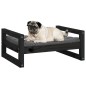 vidaXL Cama para perros madera maciza de pino negro 65,5x50,5x28 cm