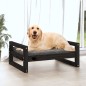 vidaXL Cama para perros madera maciza de pino negro 75,5x55,5x28 cm vidaXL Cama para perros madera maciza de pino negro 75,5x55,5x28 cm