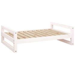 vidaXL Cama para perros madera maciza de pino blanco 95,5x65,5x28 cm