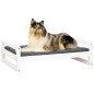 vidaXL Cama para perros madera maciza de pino blanco 95,5x65,5x28 cm vidaXL Cama para perros madera maciza de pino blanco 95,5x65,5x28 cm