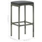 vidaXL Set de bar para jardín 5 piezas y cojines ratán sintético gris vidaXL Set de bar para jardín 5 piezas y cojines ratán sintético gris