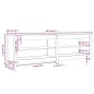 vidaXL Banco zapatero de madera maciza de pino 160x36,5x50 cm vidaXL Banco zapatero de madera maciza de pino 160x36,5x50 cm