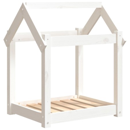 vidaXL Cama para perros madera maciza de pino blanco 61x50x70 cm