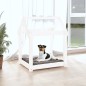 vidaXL Cama para perros madera maciza de pino blanco 61x50x70 cm