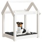 vidaXL Cama para perros madera maciza de pino blanco 61x50x70 cm