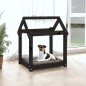 vidaXL Cama para perros madera maciza de pino negro 61x50x70 cm