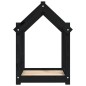 vidaXL Cama para perros madera maciza de pino negro 61x50x70 cm