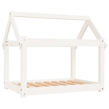 vidaXL Cama para perros madera maciza de pino blanco 81x60x70 cm