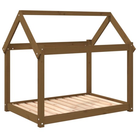 vidaXL Cama para perros madera maciza pino marrón miel 101x70x90 cm