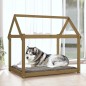 vidaXL Cama para perros madera maciza pino marrón miel 111x80x100 cm vidaXL Cama para perros madera maciza pino marrón miel 111x80x100 cm