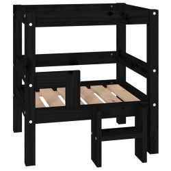  vidaXL Cama para perros madera maciza de pino negro 55,5x53,5x60 cm