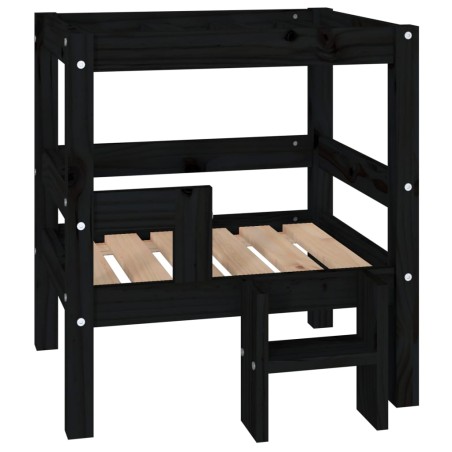  vidaXL Cama para perros madera maciza de pino negro 55,5x53,5x60 cm