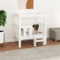  vidaXL Cama para perros madera maciza de pino blanco 65,5x43x70 cm