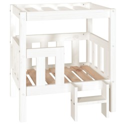  vidaXL Cama para perros madera maciza de pino blanco 65,5x43x70 cm