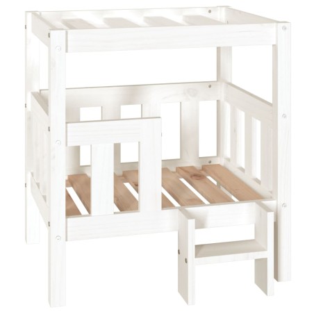  vidaXL Cama para perros madera maciza de pino blanco 65,5x43x70 cm