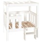 vidaXL Cama para perros madera maciza de pino blanco 65,5x43x70 cm