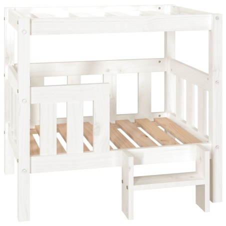 vidaXL Cama para perros madera maciza de pino blanco 75,5x63,5x70 cm