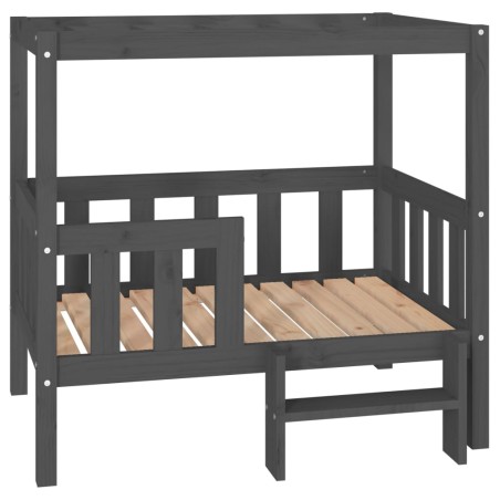 vidaXL Cama para perros madera maciza de pino gris 95,5x73,5x90 cm