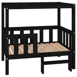 vidaXL Cama para perros madera maciza de pino negro 95,5x73,5x90 cm
