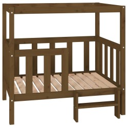  vidaXL Cama perros madera maciza pino marrón miel 105,5x83,5x100 cm