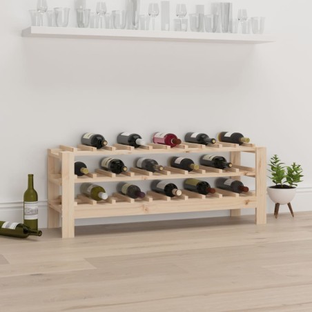vidaXL Botellero madera maciza de pino 109,5x30x42 cm