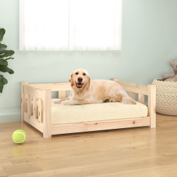 vidaXL Cama para perros madera maciza de pino 75,5x55,5x28 cm