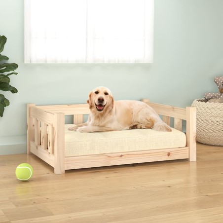 vidaXL Cama para perros madera maciza de pino 75,5x55,5x28 cm