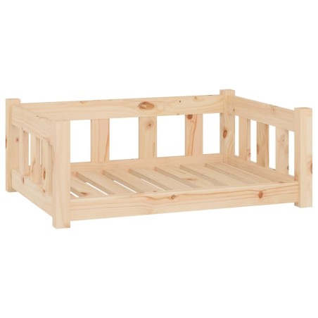 vidaXL Cama para perros madera maciza de pino 75,5x55,5x28 cm