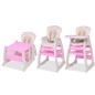 vidaXL Trona convertible 3 en 1 con mesa rosa vidaXL Trona convertible 3 en 1 con mesa rosa