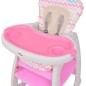 vidaXL Trona convertible 3 en 1 con mesa rosa vidaXL Trona convertible 3 en 1 con mesa rosa