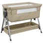 vidaXL Cuna con colchón tela de lino gris taupe vidaXL Cuna con colchón tela de lino gris taupe