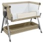 vidaXL Cuna con colchón tela de lino gris taupe vidaXL Cuna con colchón tela de lino gris taupe
