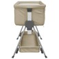 vidaXL Cuna con colchón tela de lino gris taupe vidaXL Cuna con colchón tela de lino gris taupe