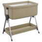 vidaXL Cuna con colchón tela de lino gris taupe vidaXL Cuna con colchón tela de lino gris taupe